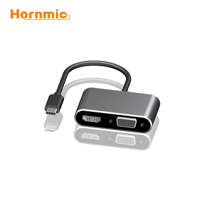 Type-C to VGA  HDMI Hub adapter